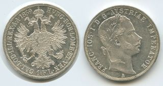 G5716 - Austria 1 Florin (gulden) 1859 A Vienna Km 2219 Xf - Unc Silver Österreich