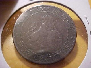 1870 Spain 10 Centimos KM 663 2