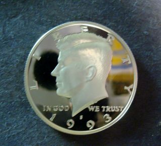 1993 - S Gem Proof Kennedy Half Dollar Never Touched Spot - Frosted Deep Cameo