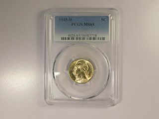 1945 - D Pcgs Ms65 5c Jefferson Nickel Uncirculated Certified Coin Ec1596
