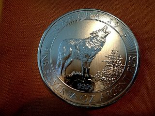 2015 Bu 3/4 Oz $2.  9999 Fine Silver Canadian Wolf