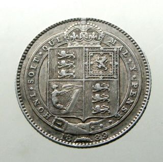 QUEEN VICTORIA SILVER SHILLING_Great Britain_MINTED 1889_63 Year Reign 2