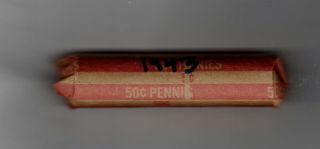 1943 - P Lincoln Wheat Steel Penny One Cent 1 Rolls Au To Unc Coins