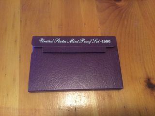 1990 United States Proof Set Coin Purple Collectors Numismatic Vintage