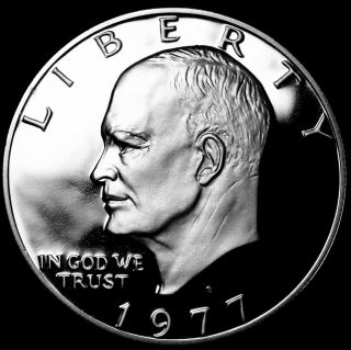 1977 - S Eisenhower Clad Dollar From Proof Set (not From Roll) L - 27 - 18