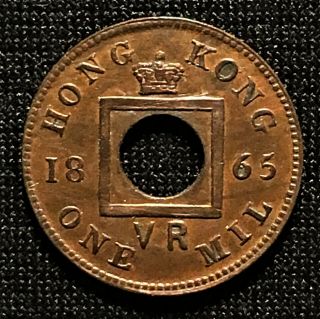 1865 Hong Kong 1 Mil,  Km 2,  Xf