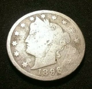 1896 Rare Low Mintage Liberty V Nickel U.  S Five Cent 5c Coin