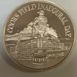 1995 Colorado Rockies Coors Field Inaugural 1 Troy Oz.  999 Sterling Silver