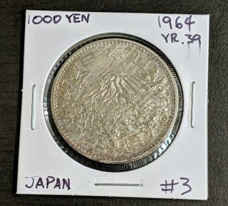1964 Japan Tokyo Gem Bu Olympic Games 1000 Yen Silver 3