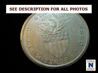 Noblespirit (ct) Gem Bu 1908 - S Philippines Silver Peso