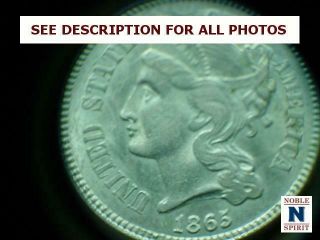 Noblespirit (hd) Gem Bu 1865 3 Cent Nickel