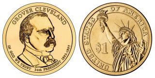 2012 P&d Grover Cleveland 2nd Term Presidential One Dollar Coins U.  S.  Rolls