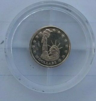 2000 Republic Of Liberia $10 Gold Coin - Statue Of Liberty - Neat Little Gold