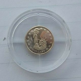 2000 REPUBLIC OF LIBERIA $10 GOLD COIN - STATUE OF LIBERTY - NEAT LITTLE GOLD 2