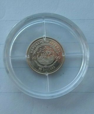 2000 REPUBLIC OF LIBERIA $10 GOLD COIN - STATUE OF LIBERTY - NEAT LITTLE GOLD 3