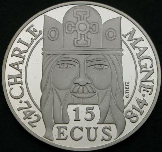 France 100 Francs - 15 Ecus 1990 Proof - Silver - Charlemagne - 354 ¤