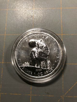 2011 1 Oz Timber Wolf - Canada Wildlife.  9999 Silver Coin In Plastic Round Bu