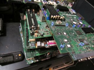 20 lb Motherboards Computer Boards Scrap Gold Recovery,  2 server boards wh 2 cpu 4