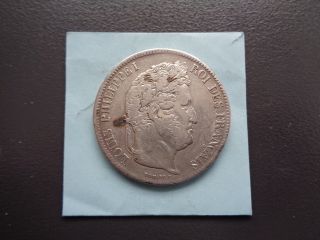 1834 D France 5 Francs Large Silver Coin Lyon