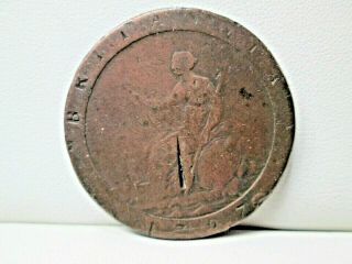 1797 Great Britain George Iii Copper 2 Pence Coin