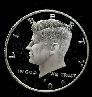2008 S Gem Proof Kennedy Half Dollar Ultra Cameo 90 Silver -