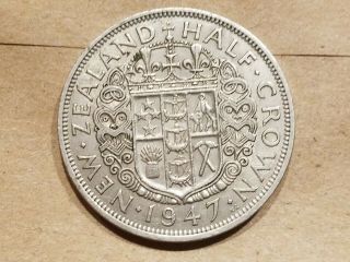 1948 Zealand Half Crown 1/2 Coin
