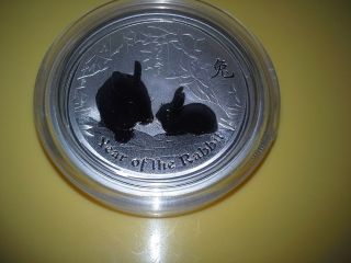 2011 Australia Lunar Year Of The Rabbit 1/2 Half Oz 999 Fine Pure Silver Bu