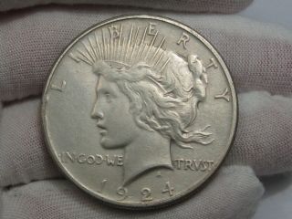 1924 Silver Peace Dollar.  1