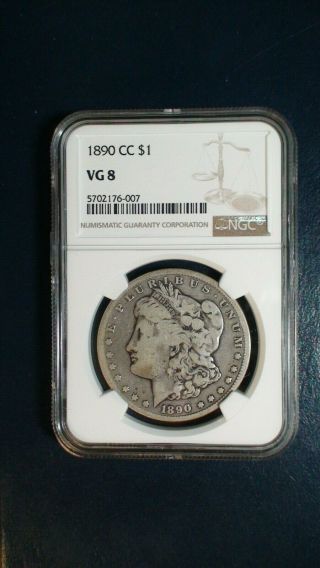1890 Cc Morgan Silver Dollar Ngc Vg8 Carson City $1 Coin Priced To Sell Now