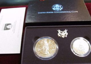1989 - S Congress Bicentennial 2 Coin Silver Commemorative Set With Ogp Mf - 2883