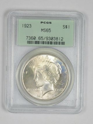 Ms65 1923 Peace Silver Dollar - Graded Pcgs 277