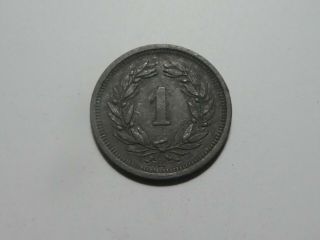 1944 Switzerland 1 Rappen Wwii Coin Zinc