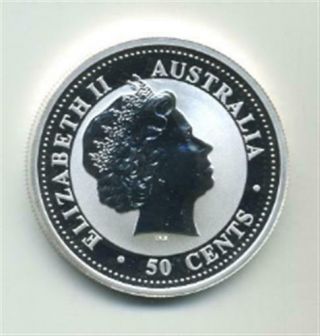 2004 Australia 50¢ Year of the Monkey 1/2 Ounce Silver In Capsule 2