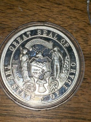 Silver Coin,  State Of Idaho,  One Troy Ounce.  999 Fine Silver