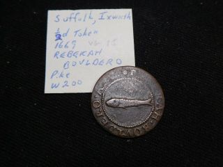 K144 Great Britain Suffolk 1669 1/2 Penny Token W - 200