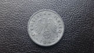 Germany 1942 A pfenning Coin Rare Old WWII Eagle Reichspfenning zinc H 2