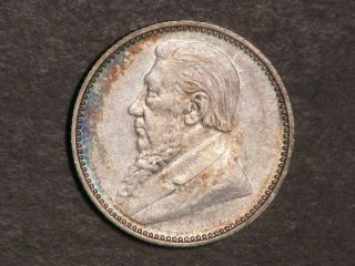 South Africa 1897 6 Pence Silver Vf - Xf