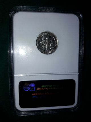 Roosevelt Dime Error 10c Obv Struck Thru Capped Die Coin AU 58 NGC. 2