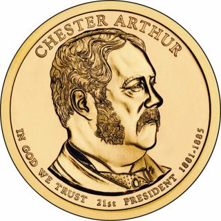 2012 P&D Chester Arthur Set of Presidential Dollar Coins U.  S.  Rolls Money 2