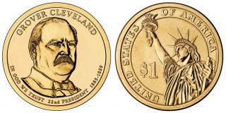 2012 P&d Grover Cleveland 1st Term Presidential One Dollar Coins U.  S.  Rolls
