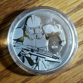 2019 1 Oz Niue Silver $2 Star Wars Clone Trooper In Capsule Almost Bu