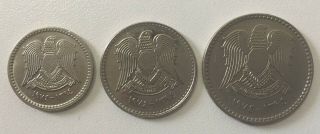 Syria,  Syrie 1 Pound,  50,  25 Piastres (1974)
