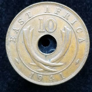 East Africa Bronze 10 Cents 1941 - I Thick