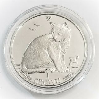 1990 Isle Of Man York Alley Cat - 1 Crown Coin