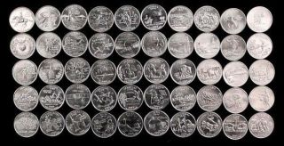 Us 50 State Quarter (25c) Complete Set 1999 - 2008 Uncirculated P & D Coins