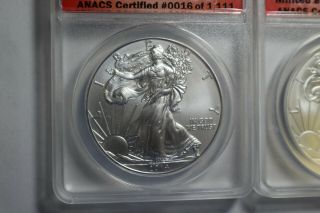 2014 W ANACS MS70 Silver Eagle First Release Set of 2 San Fran (S) (W) 0016 2