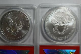 2014 W ANACS MS70 Silver Eagle First Release Set of 2 San Fran (S) (W) 0016 4