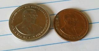 Mauritius Coins - 1x Half Rupee 1990,  1x 5 Cents 2003