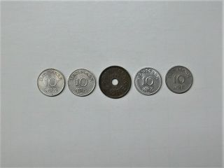 1952 Denmark 2 Kroner 1942 1 Krone 1934 10 Ore 1929 2 Ore 1 Ore 12 Danish Coins 4