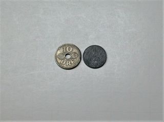 1952 Denmark 2 Kroner 1942 1 Krone 1934 10 Ore 1929 2 Ore 1 Ore 12 Danish Coins 5